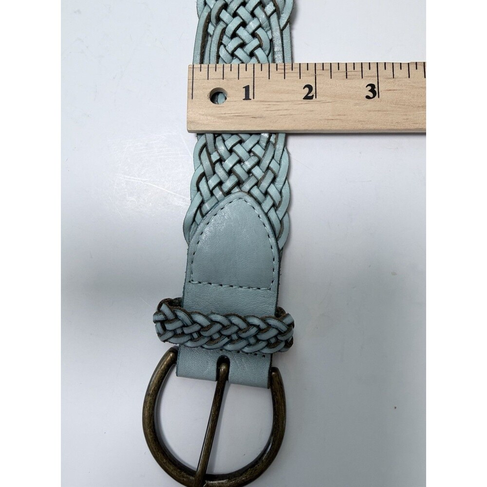 Linea Pelle Belt Braided Woven Leather Turquoise Women's Small Boho Adjustable - Picture 16 of 16